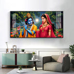 Krishna and Radha Mural Premium Acrylic Horizontal Wall Art