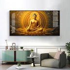 Golden Buddha Bliss Premium Acrylic Horizontal Wall Art