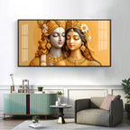 Devotional Krishna And Radha Premium Acrylic Horizontal Wall Art