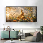 Buddha In Nature Stillness Premium Acrylic Horizontal Wall Art