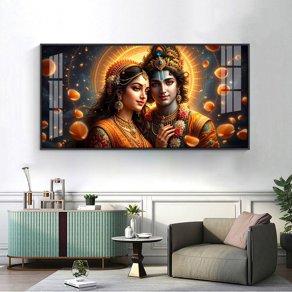Transcendent Spirits Of Krishna Radha Premium Acrylic Horizontal Wall Art