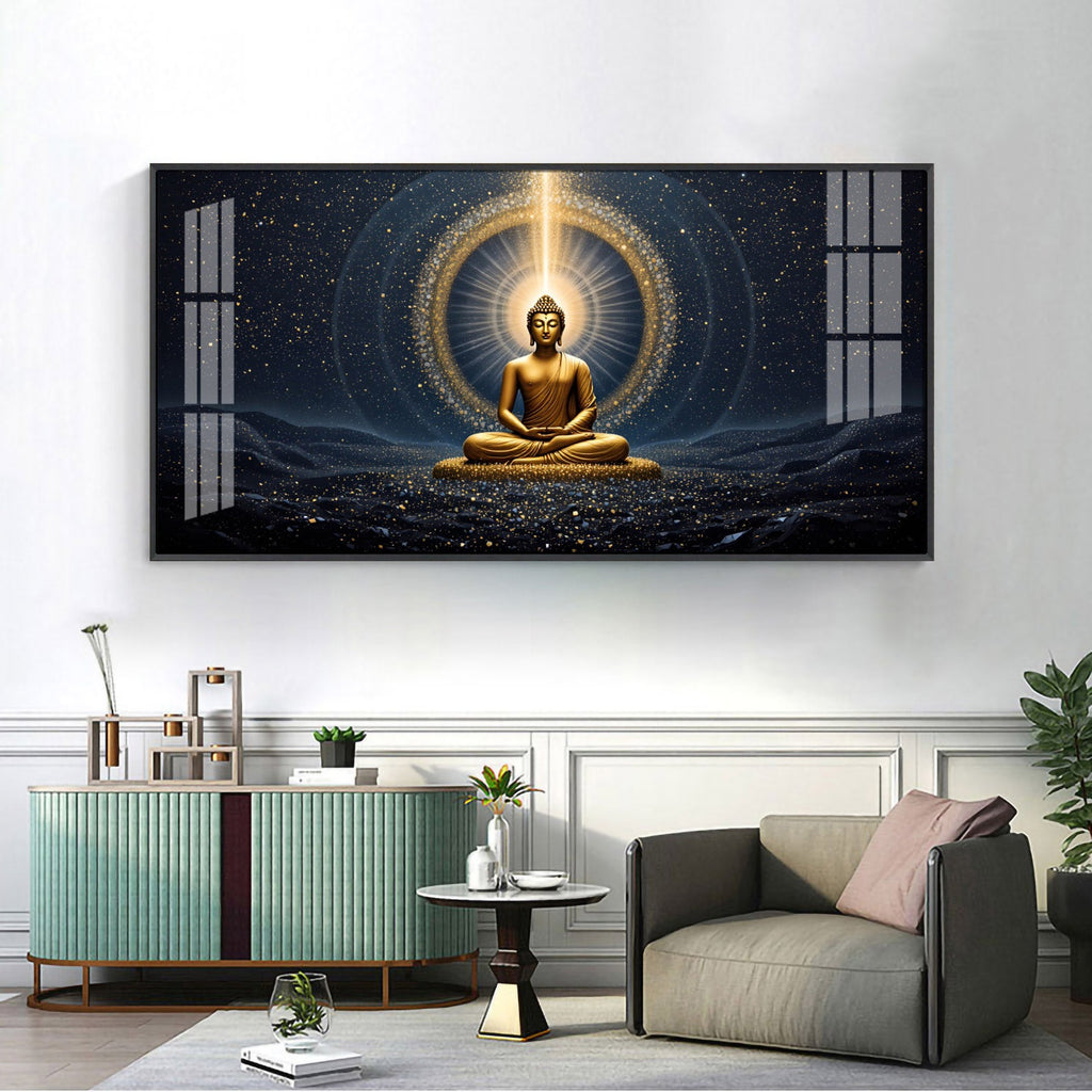 Radiant Buddha Reflection Premium Acrylic Horizontal Wall Art