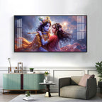Radha Krishna Dancing Premium Acrylic Horizontal Wall Art