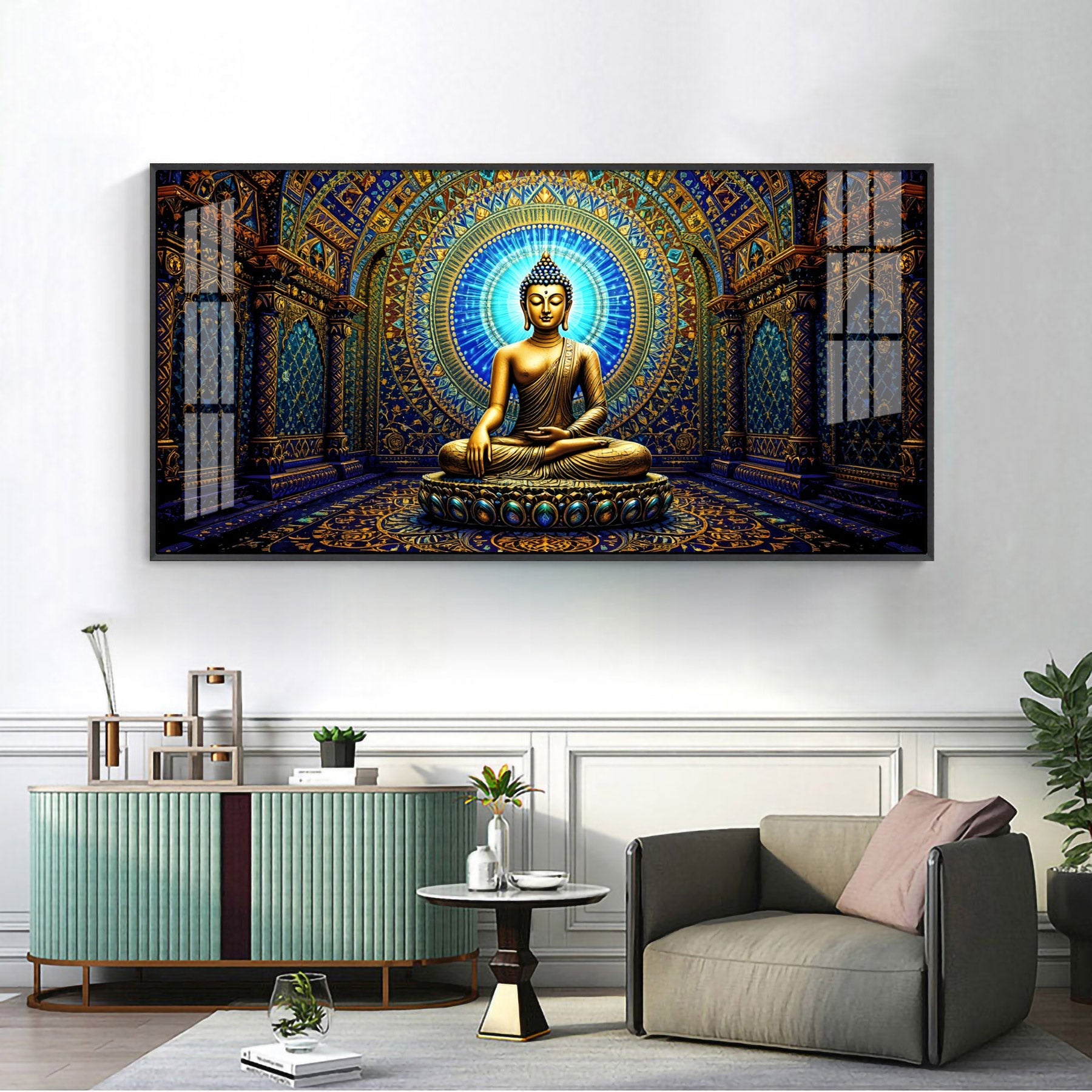 Harmony Buddha Mural Premium Acrylic Horizontal Wall Art