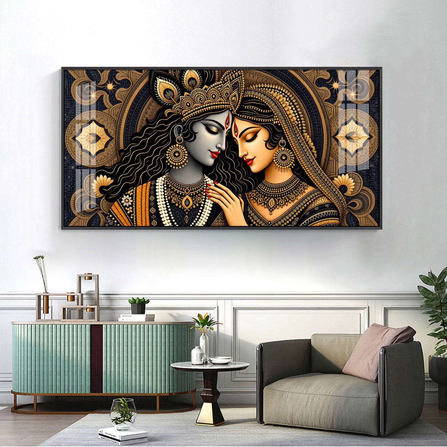 Abstract Radha Krishan Imperfect Art Premium Acrylic Horizontal Wall Art