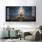 Radiant Buddha Mural Premium Acrylic Horizontal Wall Art