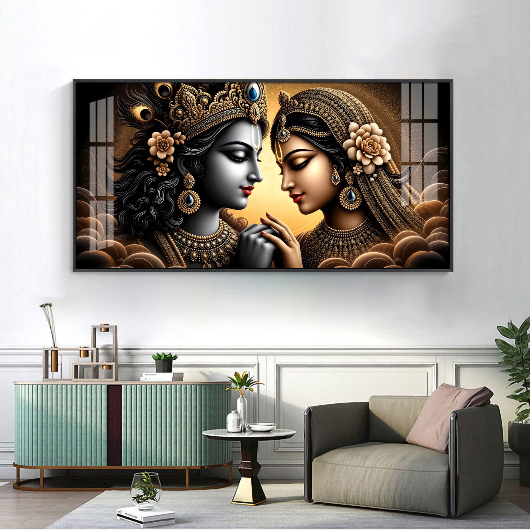Krishna And The Divine Feminine Premium Acrylic Horizontal Wall Art