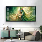 Krishna Radha Divine Connection Premium Acrylic Horizontal Wall Art