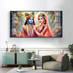 Radha Rani With Krishna Premium Acrylic Horizontal Wall Art