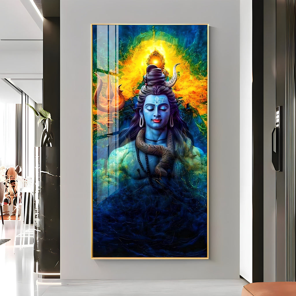 Shiv Shankar Premium Acrylic Vertical Wall Art