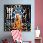 Divine Swami Samarth Premium Acrylic Square Wall Art