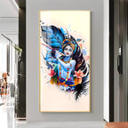 Colorful Krishna Premium Acrylic Vertical Wall Art