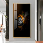 Lord Krishna Premium Acrylic Vertical Wall Art