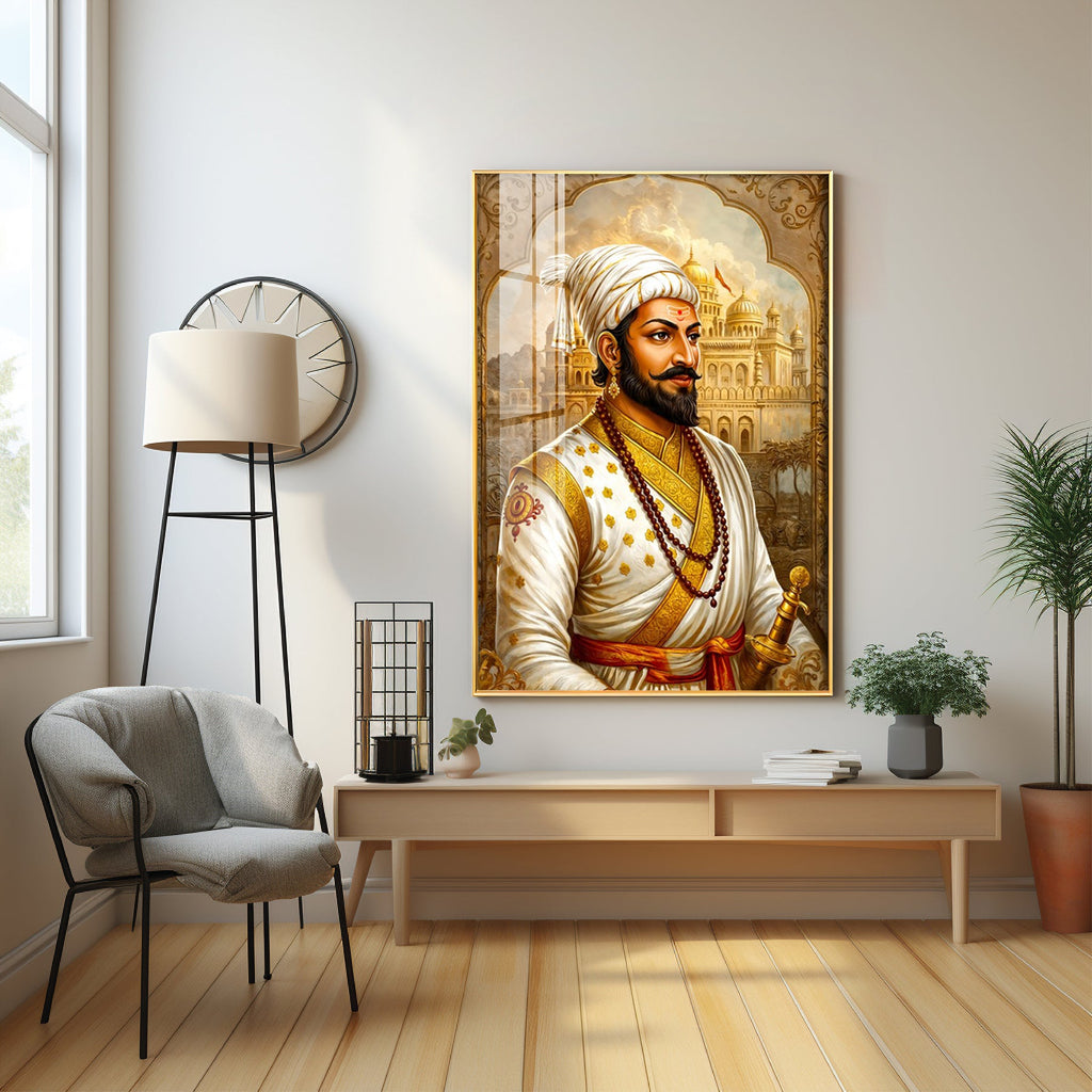 Chhatrapati Shivaji Maharaj Ji Premium Acrylic Vertical Wall Art
