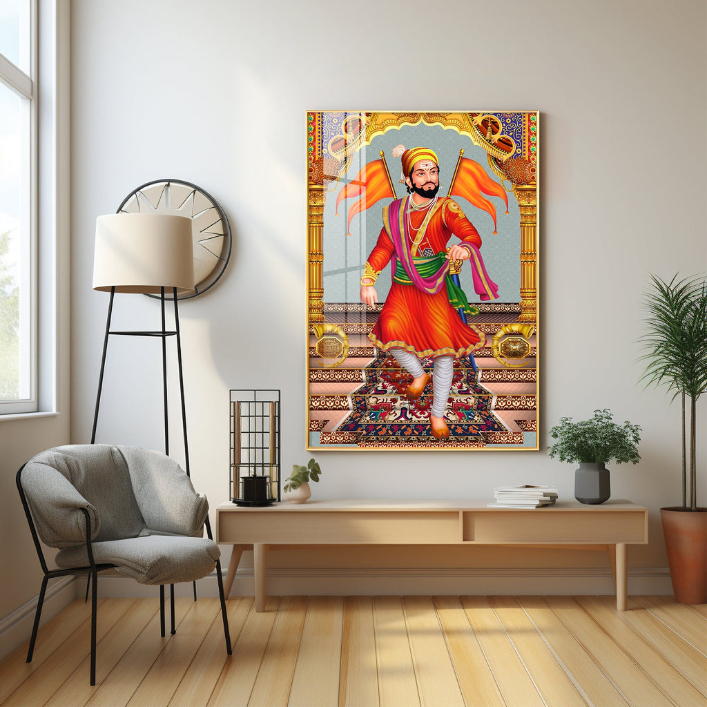 Divine Chhatrapati Shivaji Maharaj Premium Acrylic Vertical Wall Art