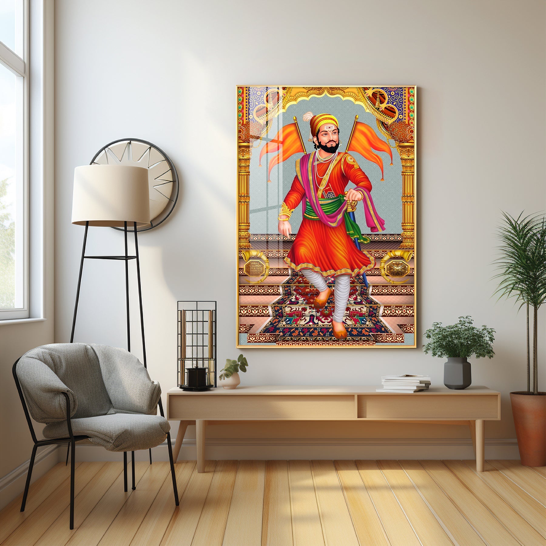 Divine Chhatrapati Shivaji Maharaj Premium Acrylic Vertical Wall Art