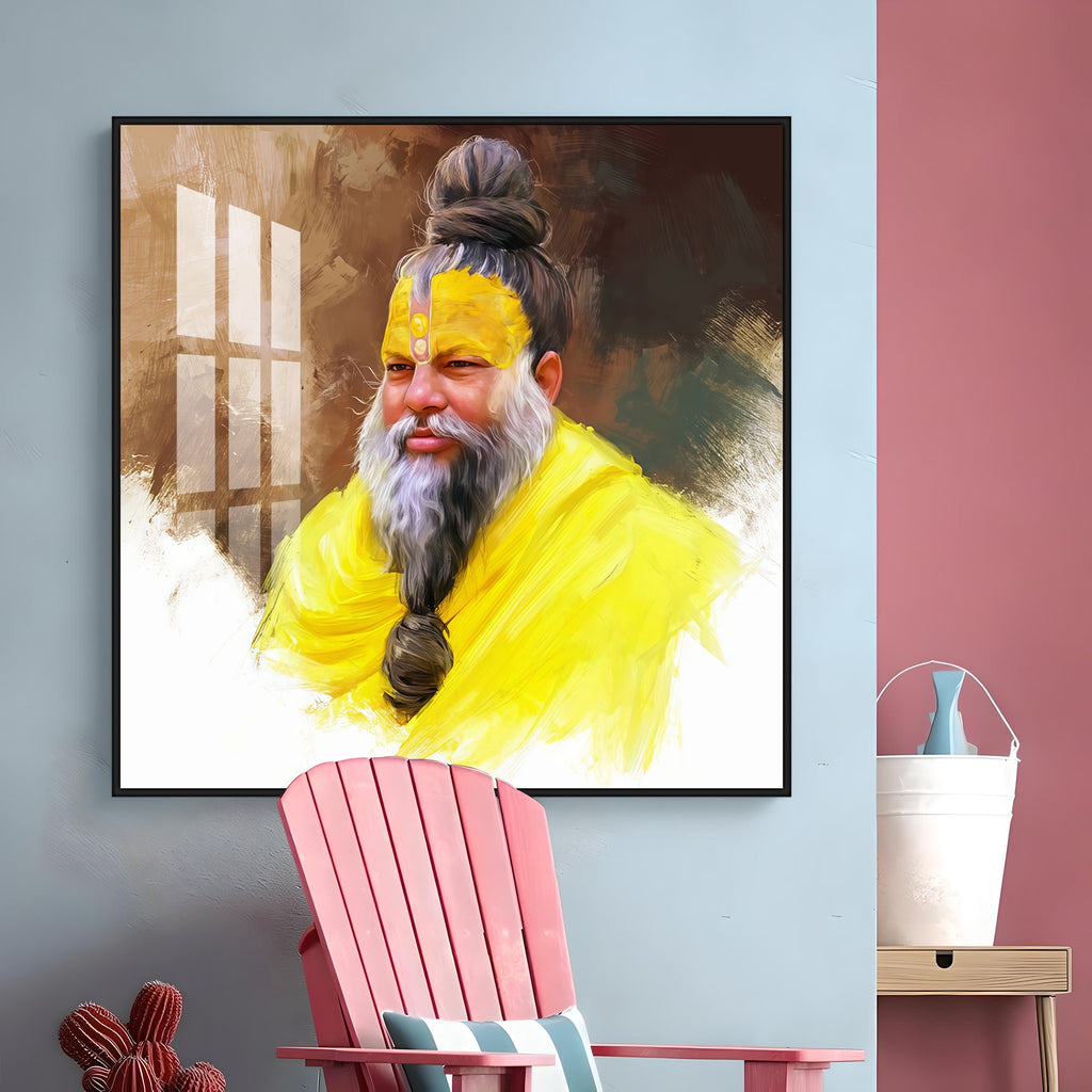 Premanand Ji Maharaj Premium Acrylic Square Wall Art
