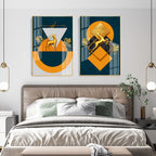 Geometric Splendor Premium Acrylic Vertical Wall Art (Set Of 2)