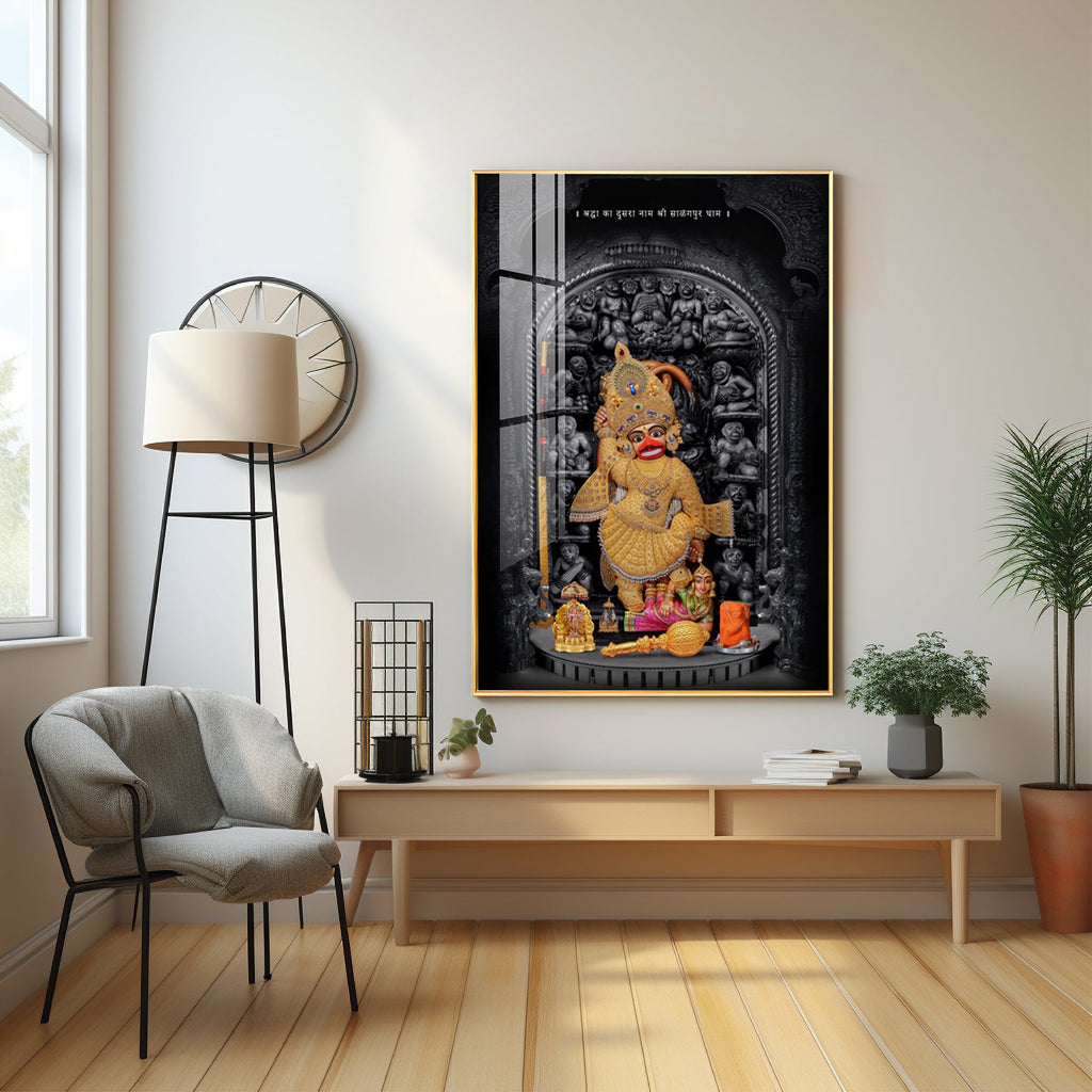 Dev Hanumanji Premium Acrylic Vertical Wall Art
