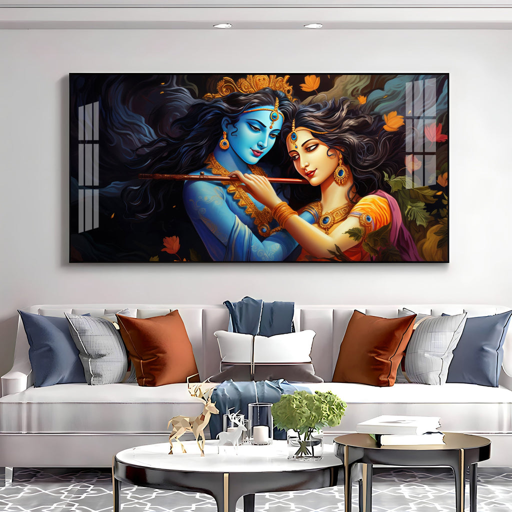 Unique Bond Of Radha Krishna Premium Acrylic Horizontal Wall Art