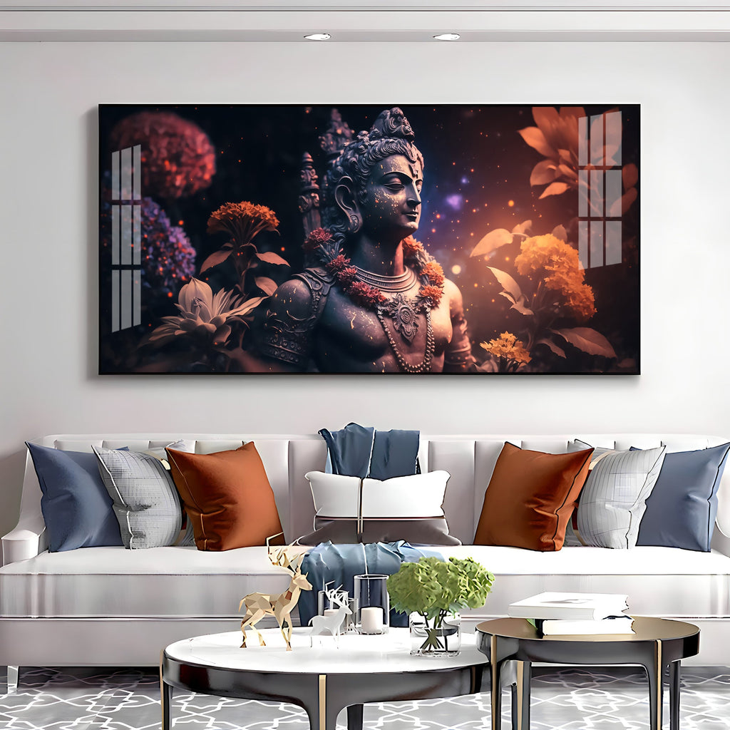 Lord Shiva With Rosary Premium Acrylic Horizontal Wall Art