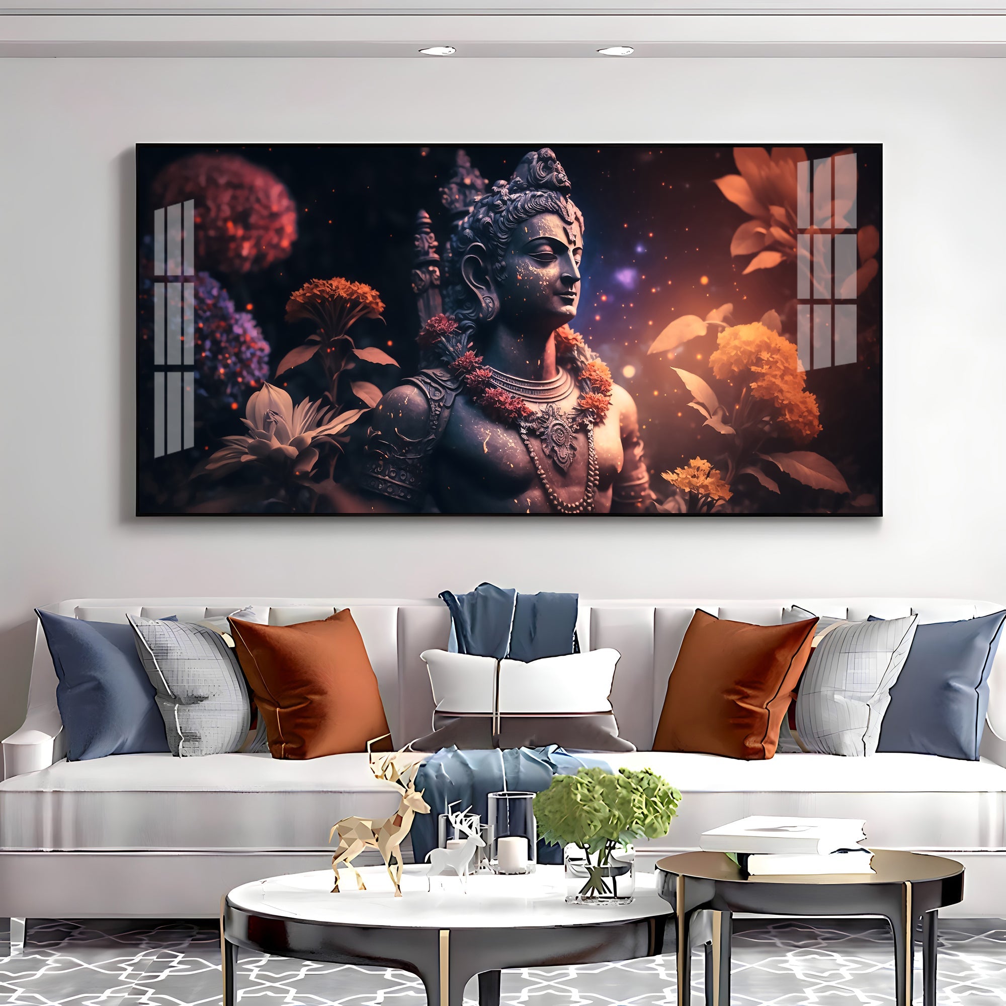Lord Shiva With Rosary Premium Acrylic Horizontal Wall Art