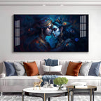 Quardro Radha Krishna Premium Acrylic Horizontal Wall Art