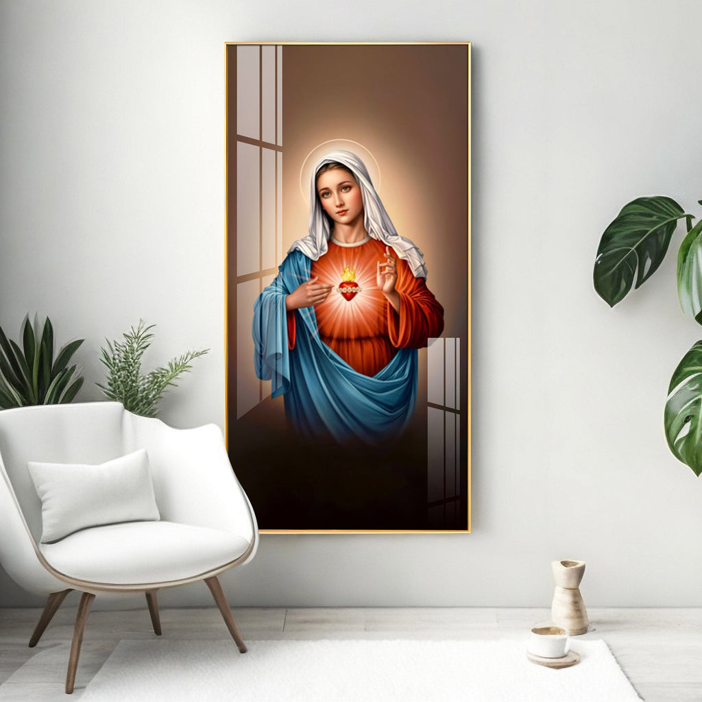 The Heart of Mary Premium Acrylic Vertical Wall Art
