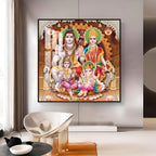 Shiv Parivar Premium Acrylic Square Wall Art