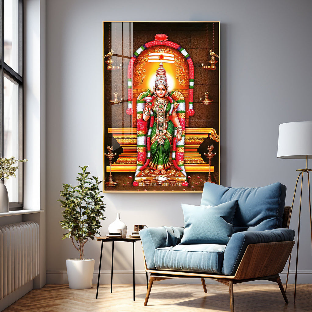 Goddess Meenakshi Amman Premium Acrylic Vertical Wall Art