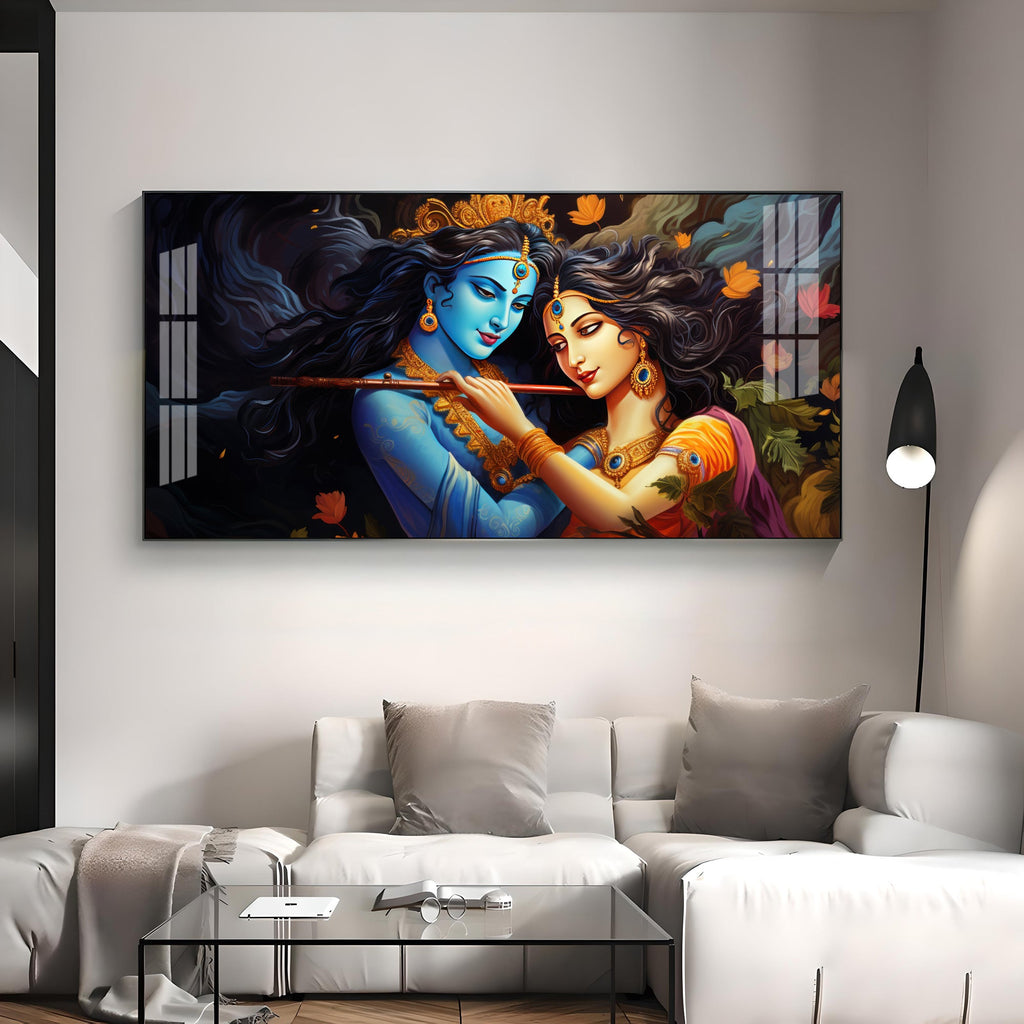 Unique Bond Of Radha Krishna Premium Acrylic Horizontal Wall Art