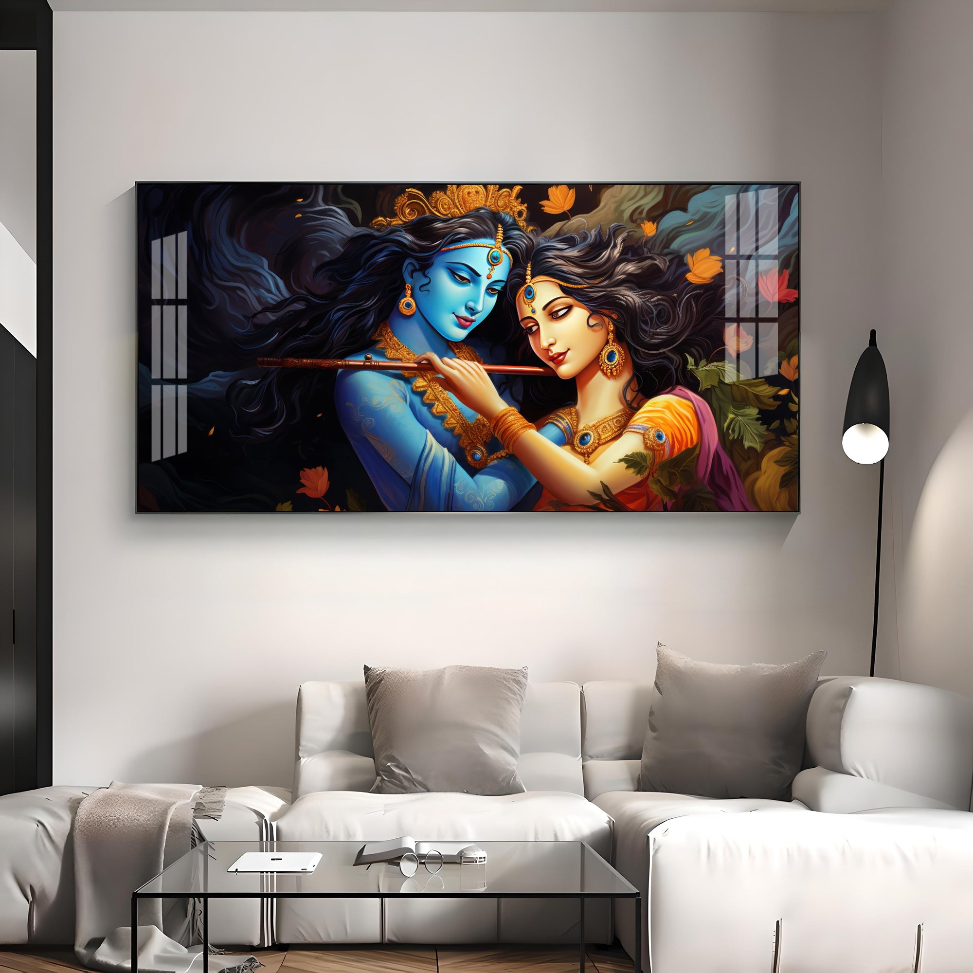 Unique Bond Of Radha Krishna Premium Acrylic Horizontal Wall Art