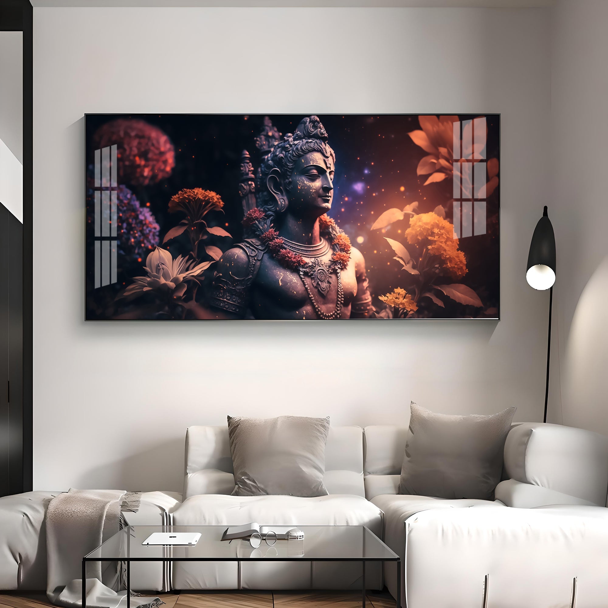 Lord Shiva With Rosary Premium Acrylic Horizontal Wall Art