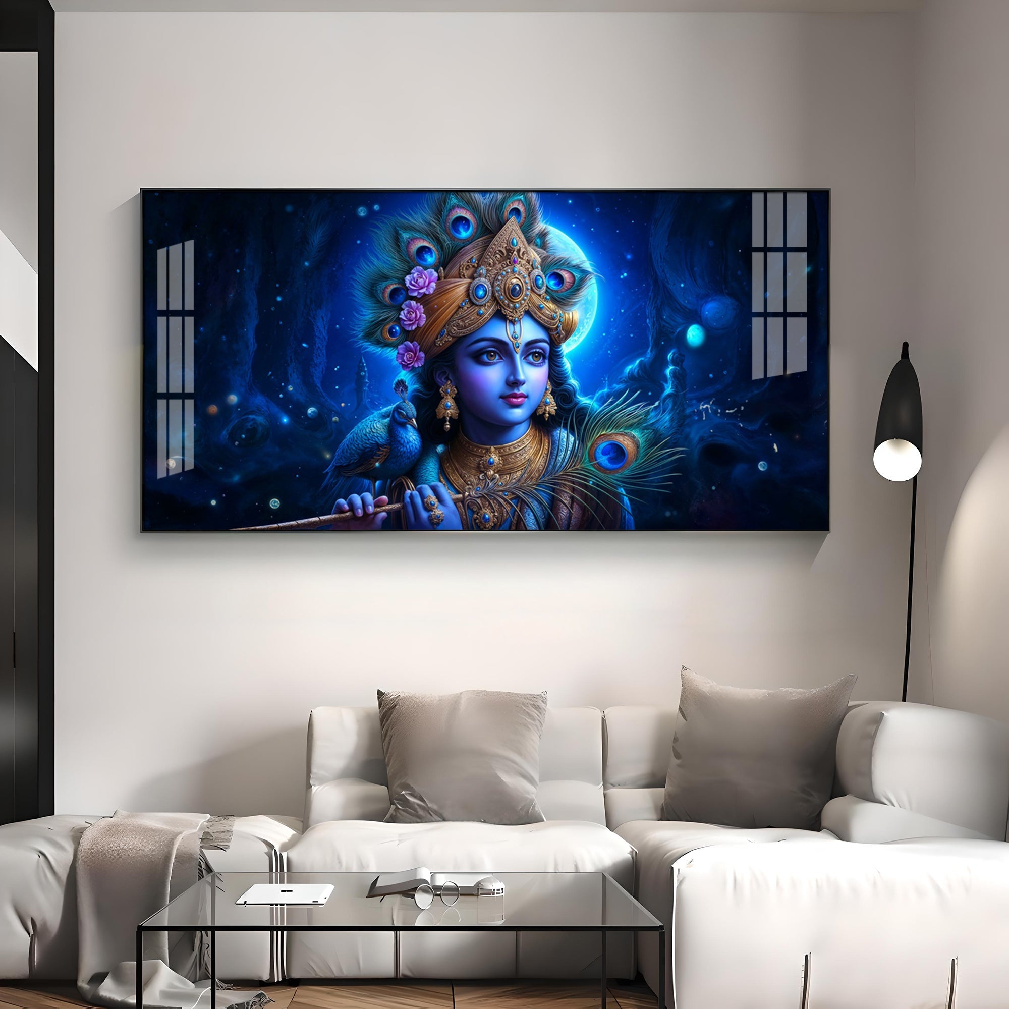 Lord Krishna Bliss Premium Acrylic Horizontal Wall Art