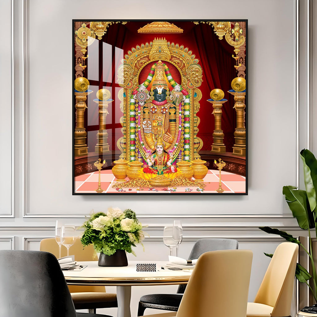 Lord Venkateswara Premium Acrylic Square Wall Art