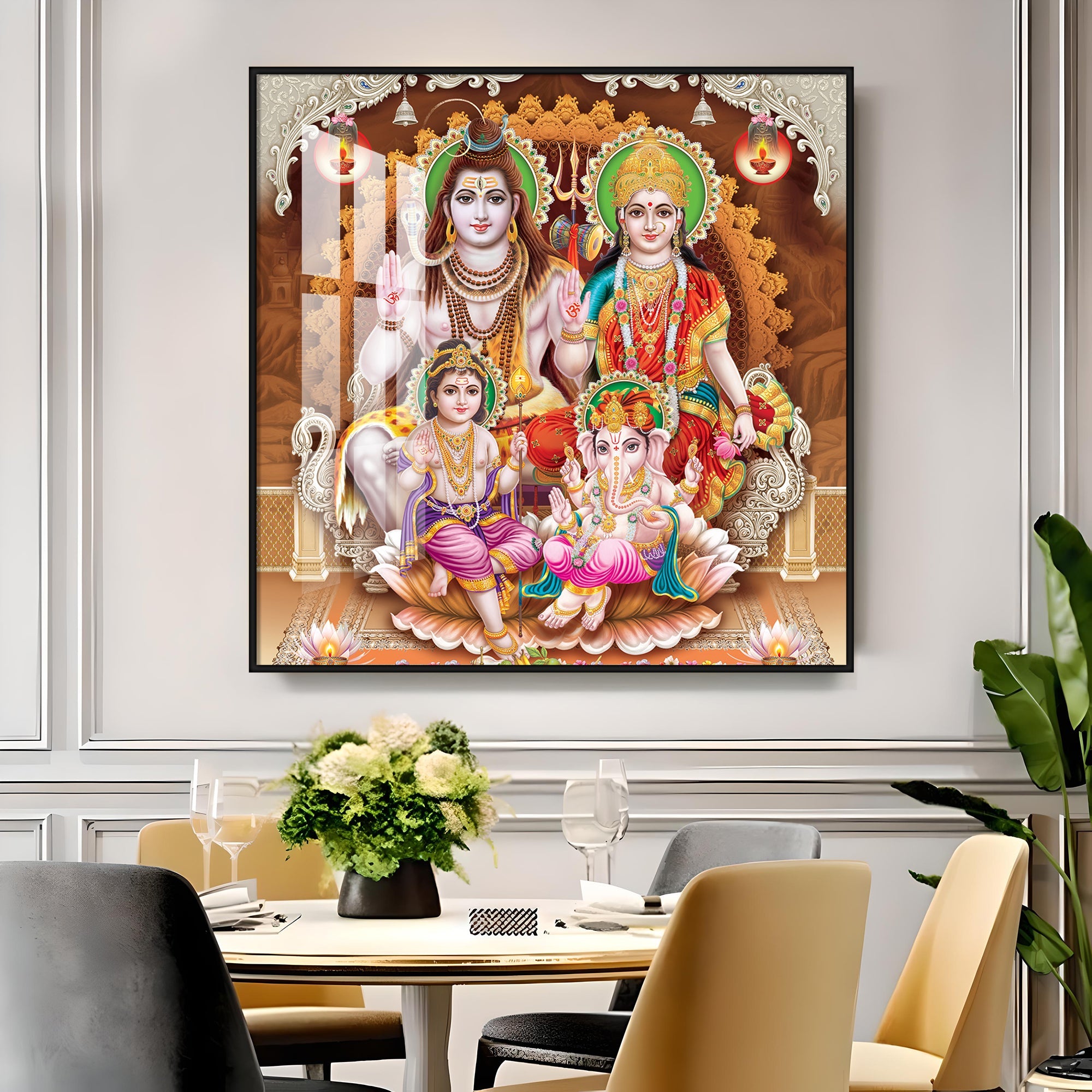Shiv Parivar Premium Acrylic Square Wall Art