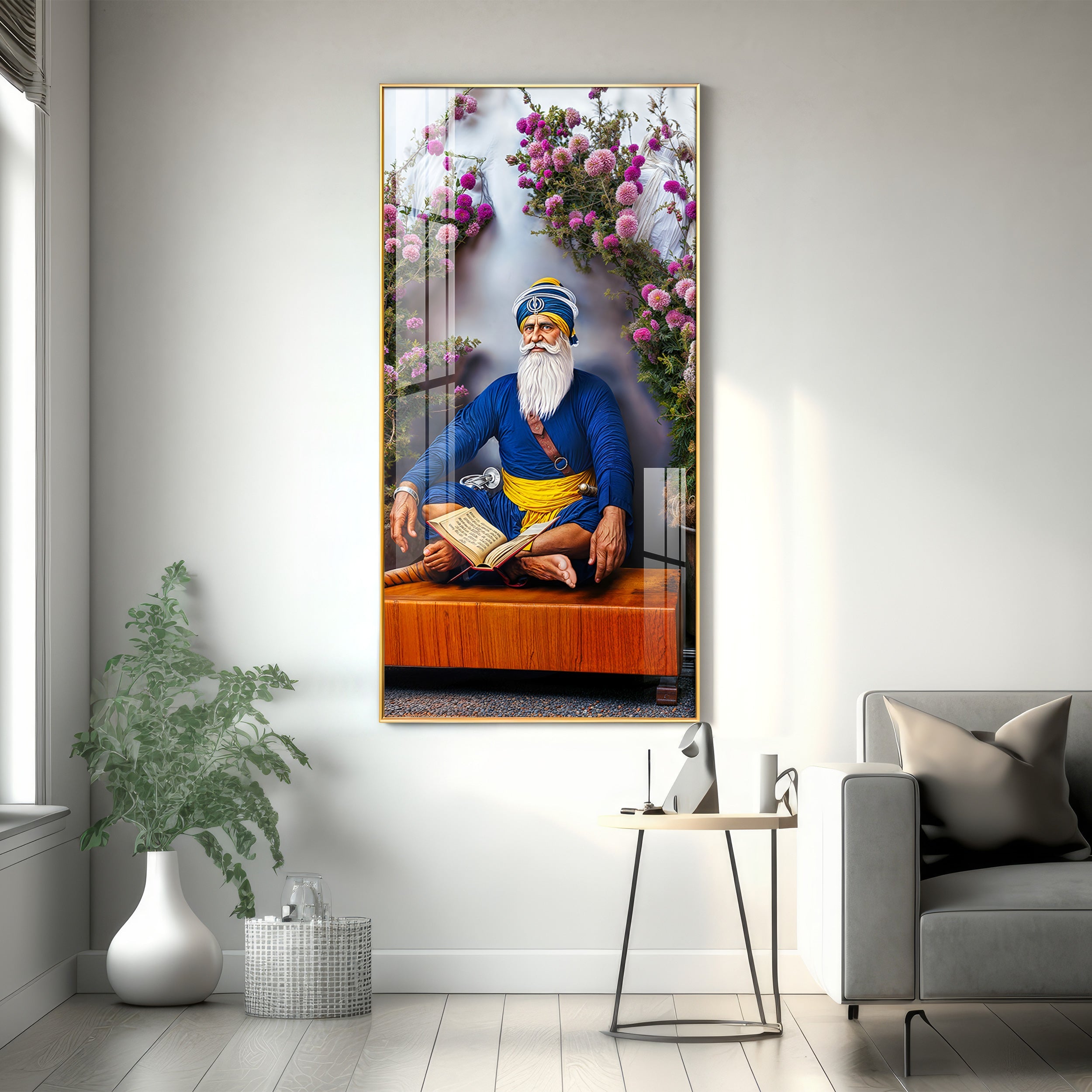 Baba Deep Singh ji Premium Acrylic Vertical Wall Art