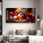 Cute Little Krishna Premium Acrylic Horizontal Wall Art
