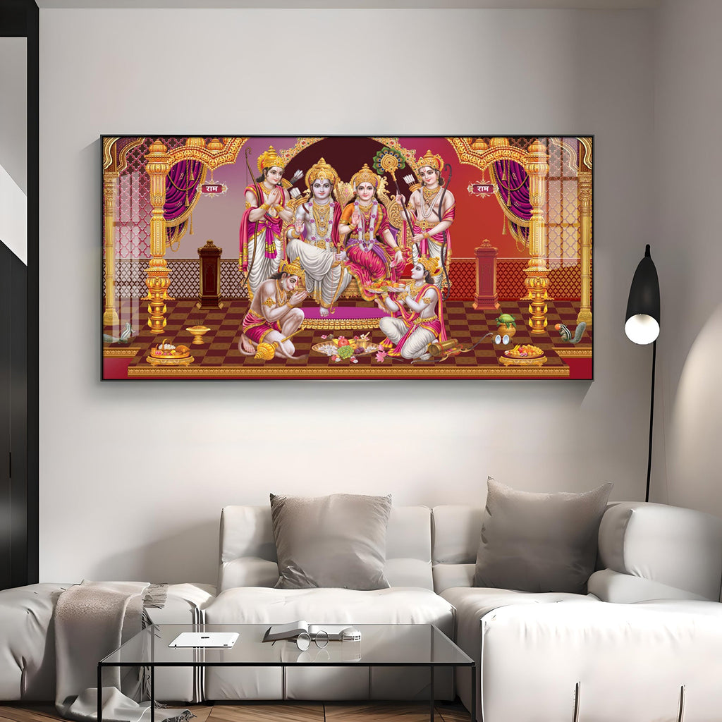 Shri Ram Darbar Premium Acrylic Horizontal Wall Art