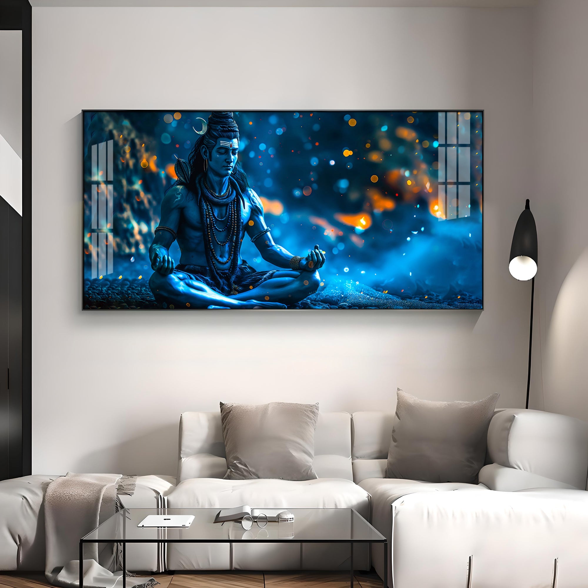 Mahadev In Spiritual Endeavor Premium Acrylic Horizontal Wall Art