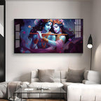 Radha Krishna Unforgetful Love Premium Acrylic Horizontal Wall Art
