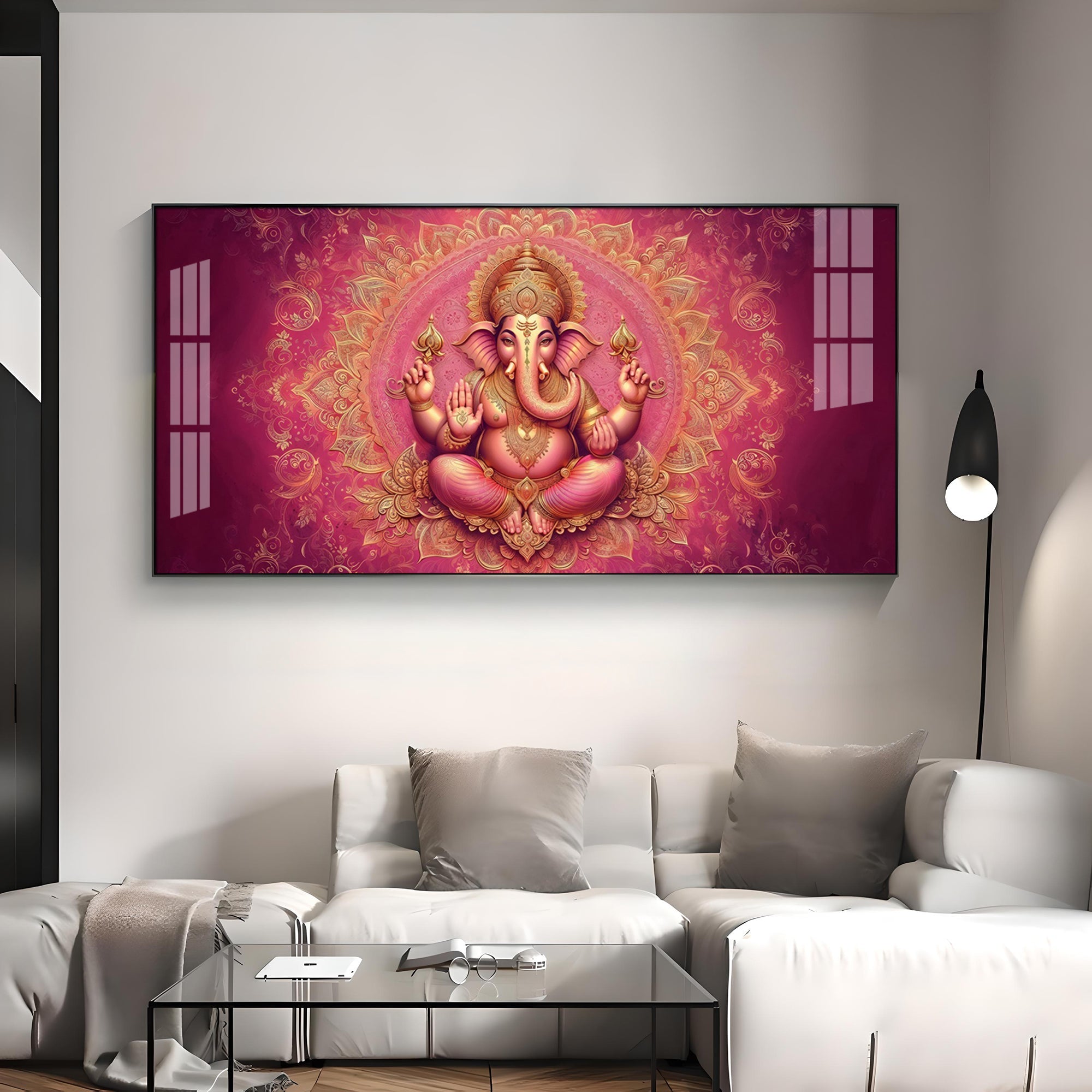 Lord Ganesha Giving Blessing Premium Acrylic Horizontal Wall Art