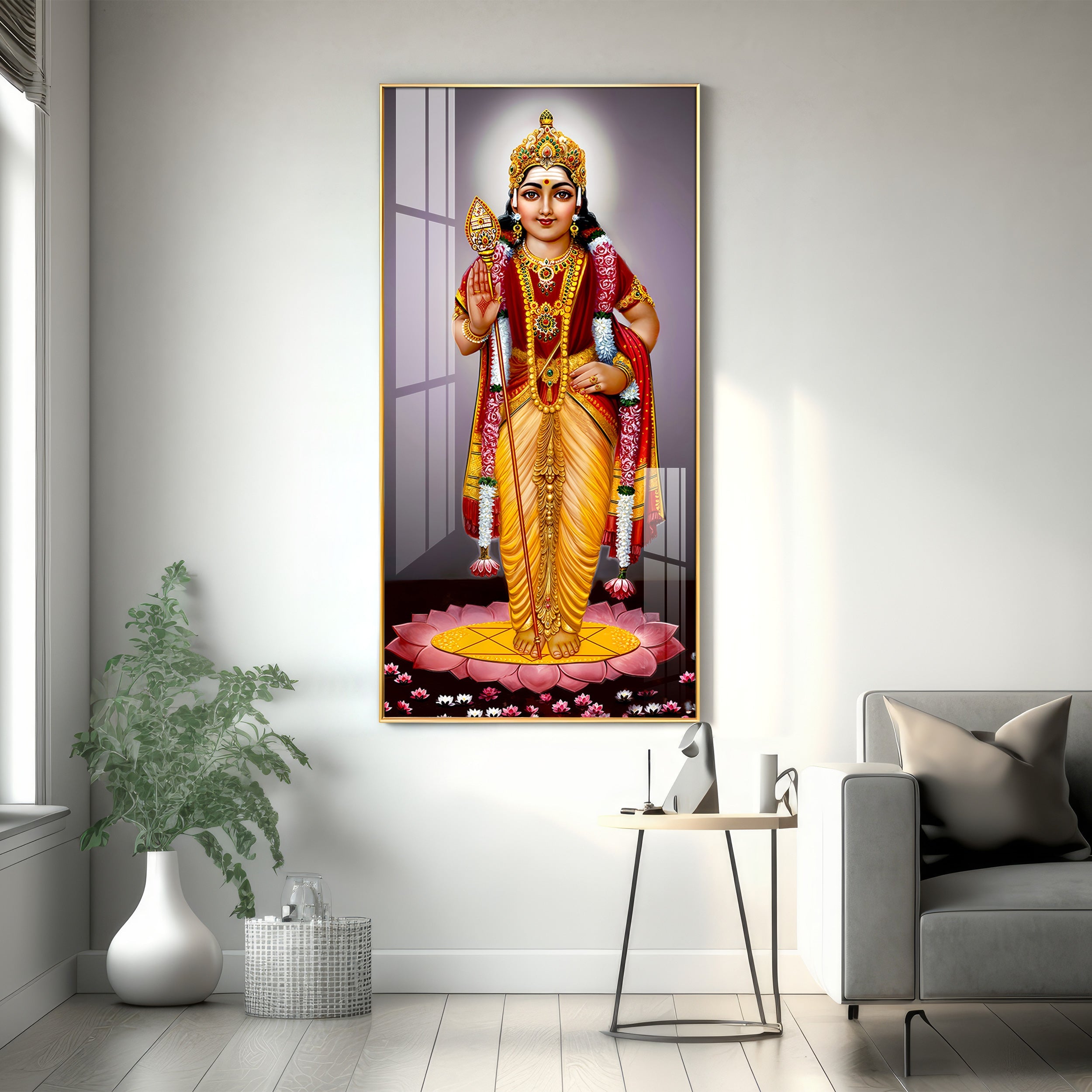 Lord Murugan Premium Acrylic Vertical Wall Art