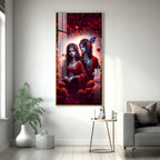 Krishna & Radha Affection Premium Acrylic Vertical Wall Art