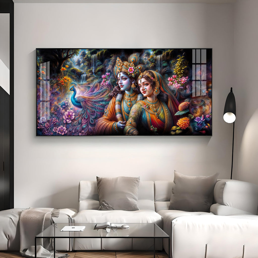 Radha & Krishna Masterpiece Premium Acrylic Horizontal Wall Art