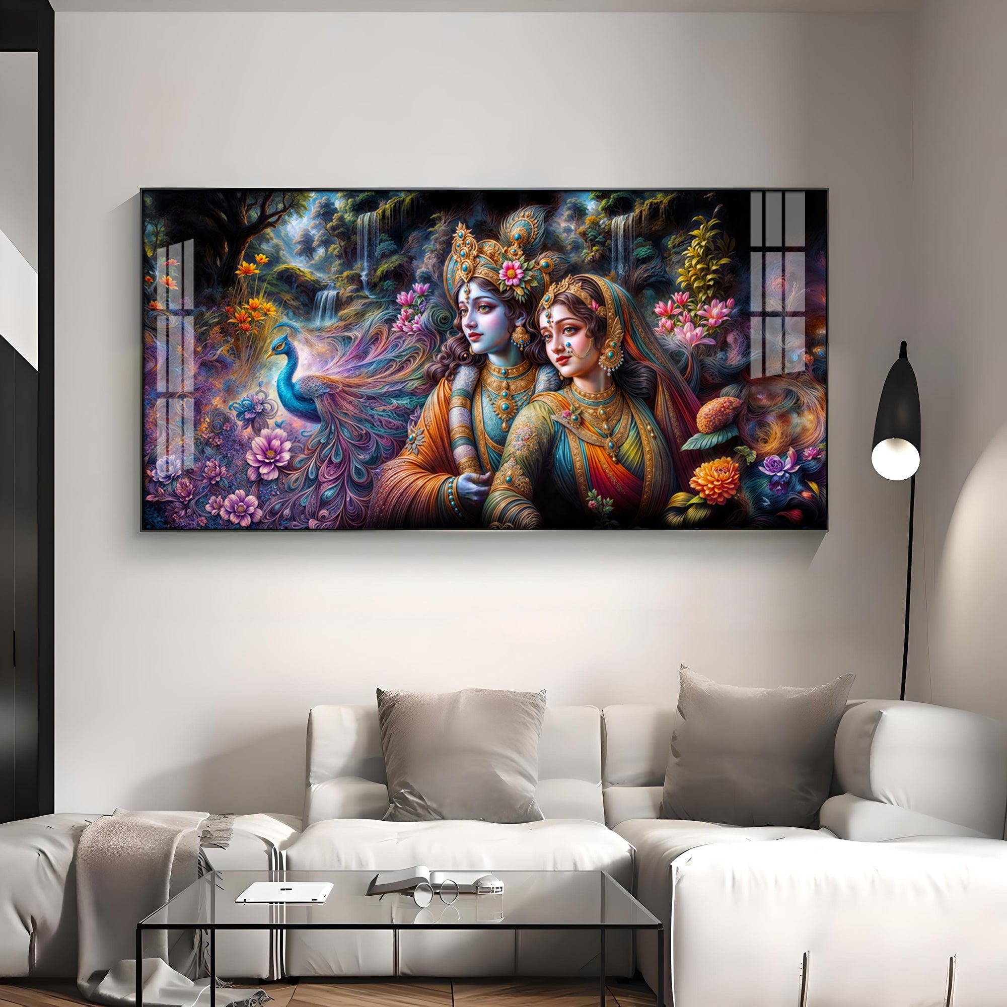 Radha & Krishna Masterpiece Premium Acrylic Horizontal Wall Art