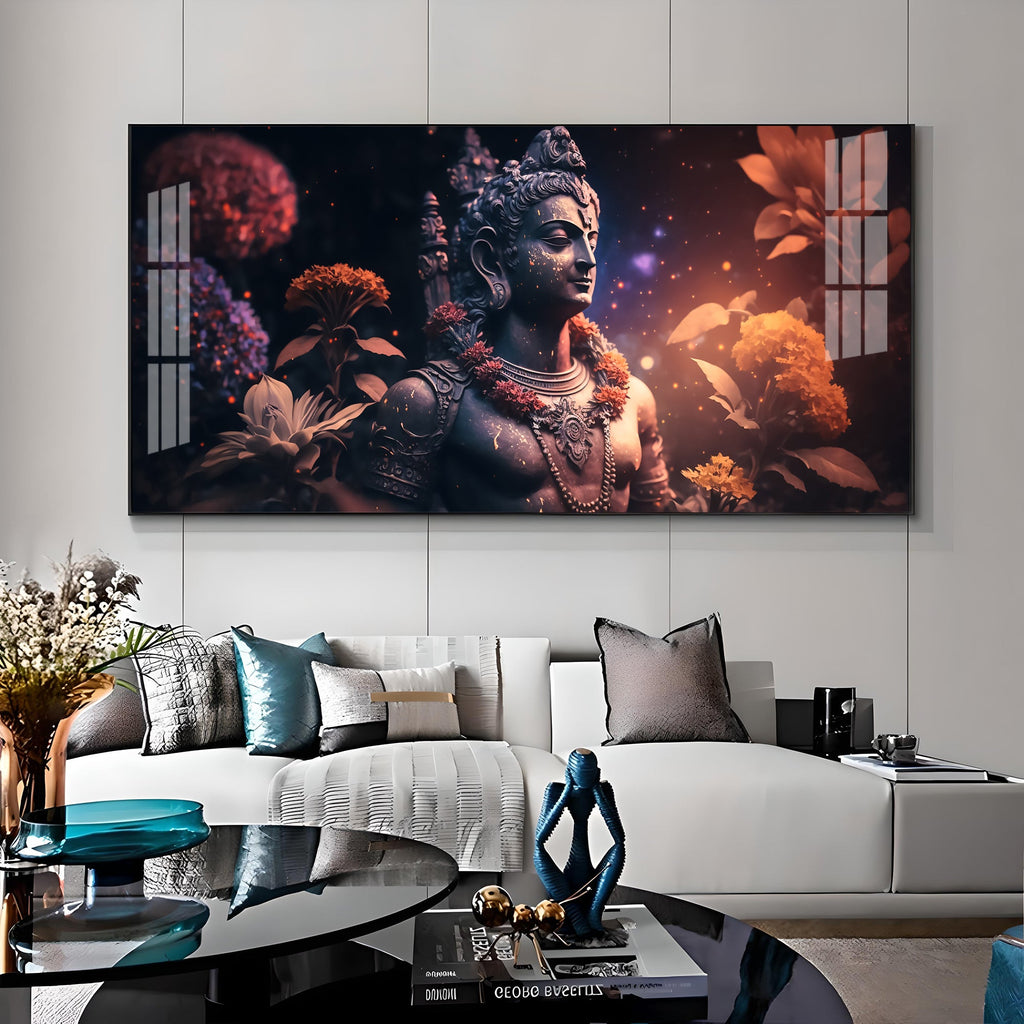 Lord Shiva With Rosary Premium Acrylic Horizontal Wall Art