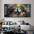 Krishna's Love For Radha Premium Acrylic Horizontal Wall Art