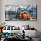 Holy Kedarnath Temple Premium Acrylic Horizontal Wall Art
