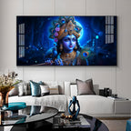 Lord Krishna Bliss Premium Acrylic Horizontal Wall Art